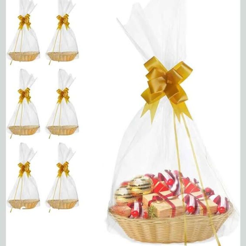 [6 pk] Baskets for Gifts Top opening 7x9" and depth 6x4" Small yellow Wicker